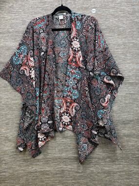 Earthbound Printed Kimono Cardigan Womens One Size Open Front Boho Hippie